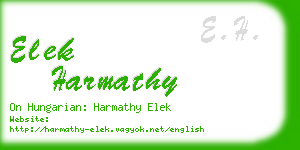 elek harmathy business card